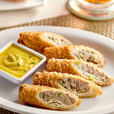 Crunch Factory Steak and Cheese Crunch Rolls 3.35 oz. - 48/Case