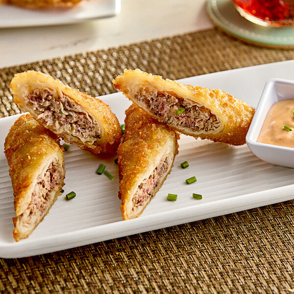 Crunch Factory Corned Beef Reuben Crunch Rolls 3.35 oz. - 48/Case