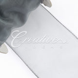 2 1/2" Wired Organza Ribbon - 10 Yards (Silver)