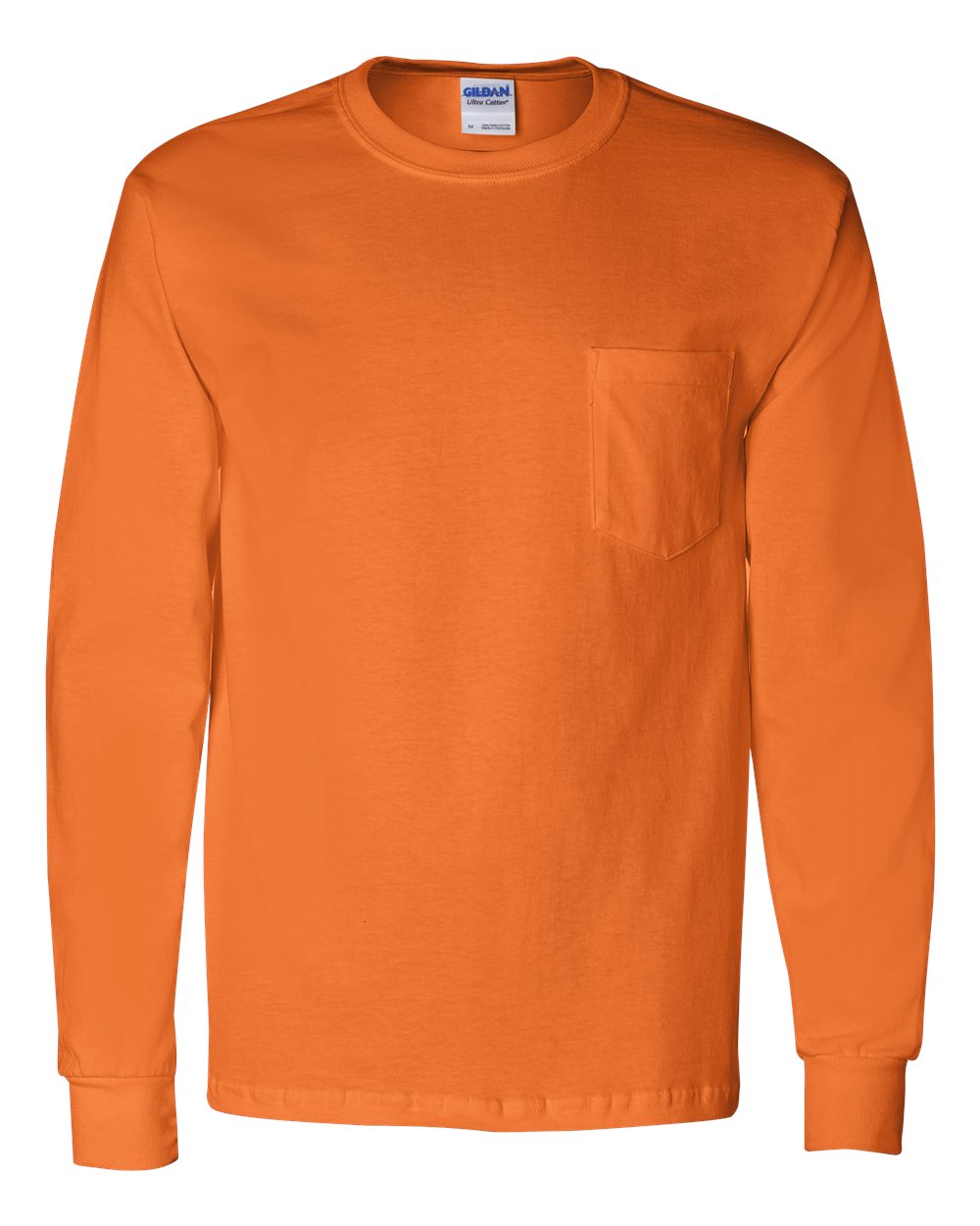Gildan® Ultra Cotton Long Sleeve Crew-Neck Pocket T-Shirt