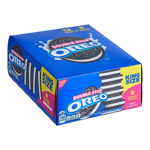Nabisco Oreo King Size Double Stuf Cookie Snack Pack 8-Count (4.15 oz.) - 24/Case