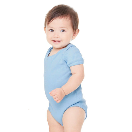 Image 1: Bella Canvas Infant Short Sleeve Jersey One PieceImage 2: Soft jersey baby bodysuit with short sleevesImage 3: Infant cotton one piece apparelImage 4: Blank baby bodysuit for custom printingImage 5: Comfortable Bella Canvas baby clothingImage 6: Lightweight infant jersey romper