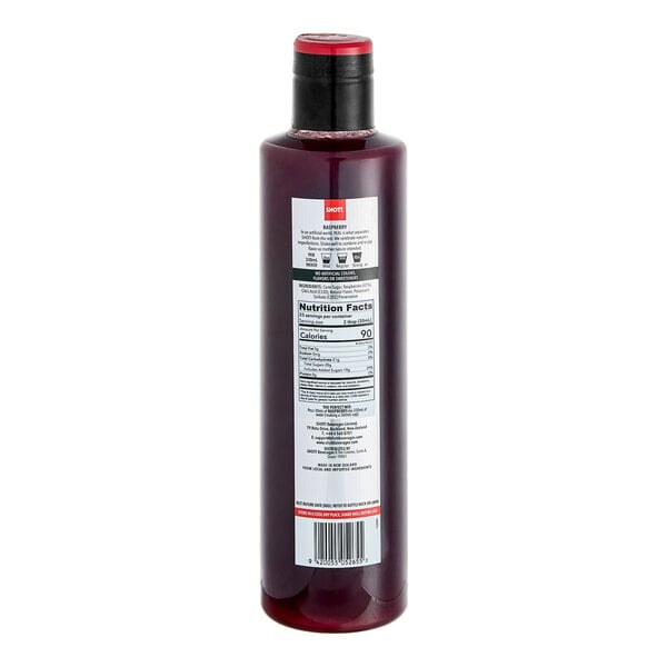 SHOTT Raspberry Real Fruit Concentrated Flavoring Syrup 1 Liter - 6/Case