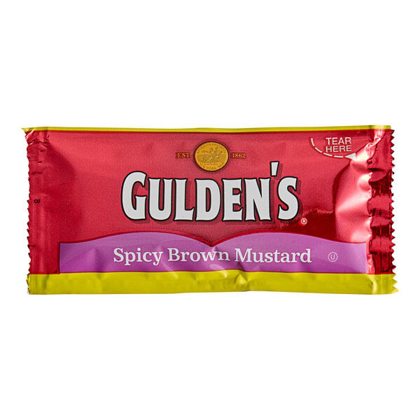 Gulden's Spicy Brown Mustard Portion Packet 0.32 oz. - 500/Case