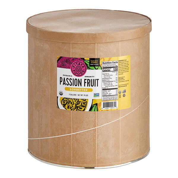 Pitaya Foods Organic Passion Fruit Sorbet 3 Gallon