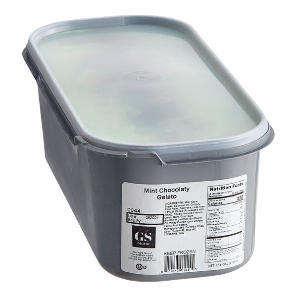G.S. Gelato Mint Chocolaty Gelato 5 Liter Container