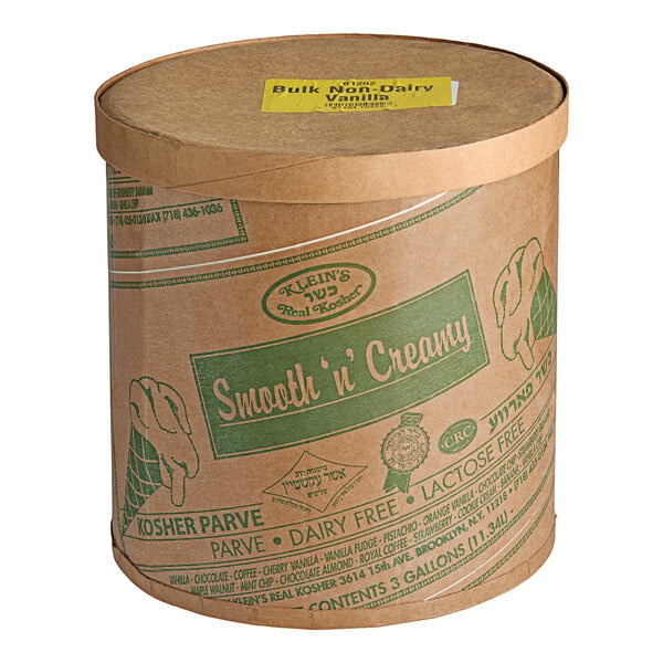 Klein's Real Kosher Vegan Vanilla Ice Cream 3 Gallon