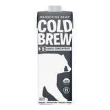 Wandering Bear Organic Straight Black Cold Brew Coffee 3:1 Concentrate 32 fl. oz. - 6/Case