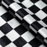 Checkers Poly Spandex Fabric - Red And White Checkered, 1" x 1" Checks, 58/60" Width (1 Yard)