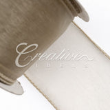 2 1/2" Wired Organza Ribbon - 10 Yards (Toffee)