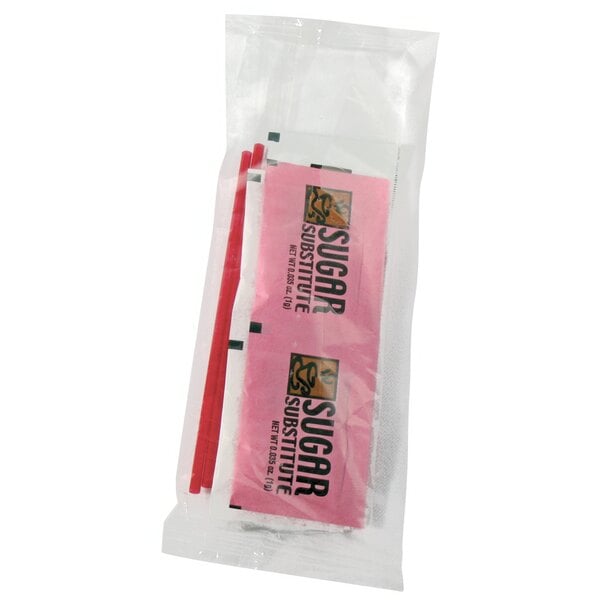 Double Serving Hot Beverage Condiment Kit with Clear Packaging - 500/Case
