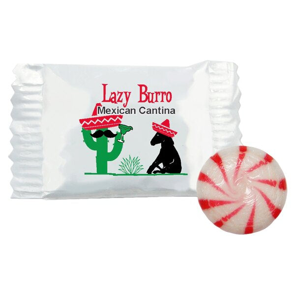 Customizable Red Peppermint Starlites with Clear Wrapper - 1,000/Case