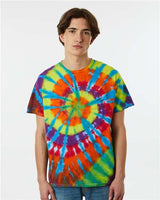 Rainbow Cut-Spiral Tie-Dyed T-Shirt