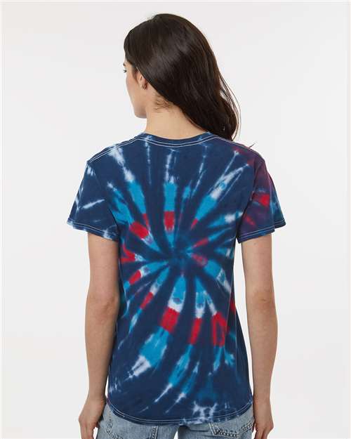 Multi-Color Cut-Spiral Tie-Dyed T-Shirt