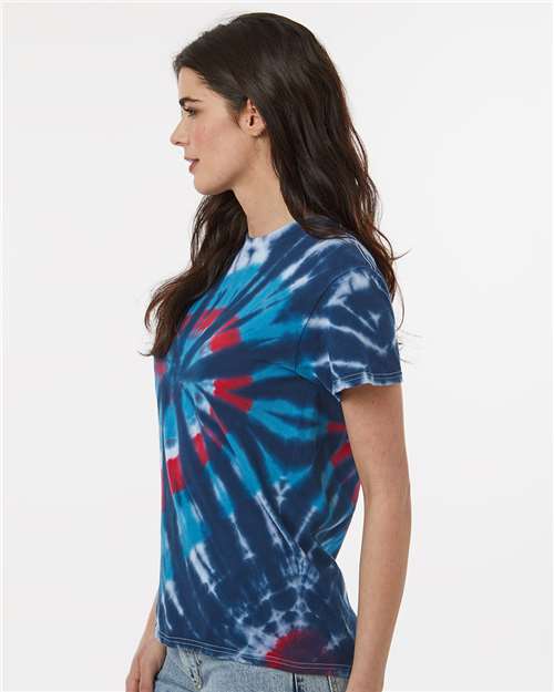 Multi-Color Cut-Spiral Tie-Dyed T-Shirt