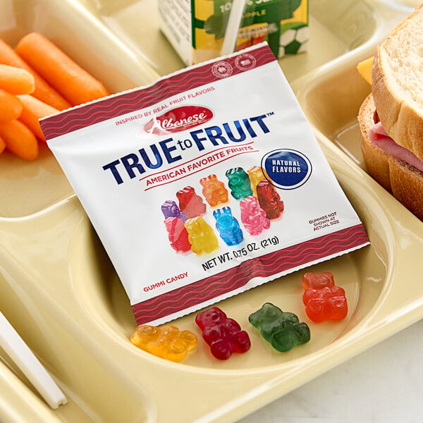 Albanese True to Fruit American Favorite Fruits Gummi Bears 0.75 oz. - 200/Case