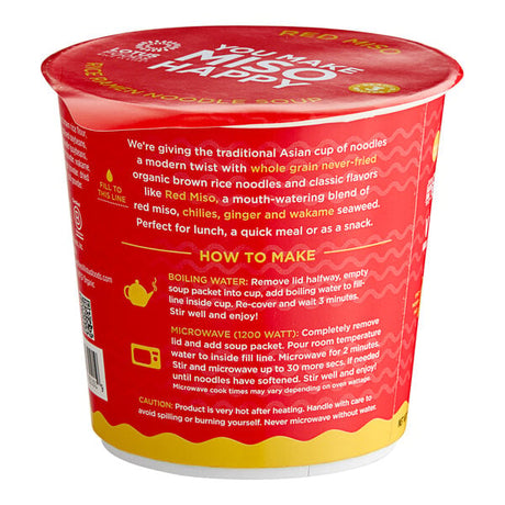 Lotus Foods Red Miso Rice Ramen Noodle Soup Cup 2 oz. - 6/Case