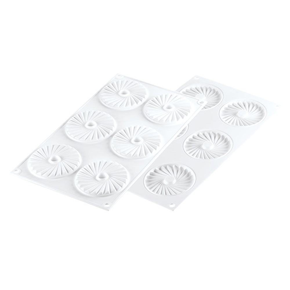 Silikomart "PLISSE 23" Disc Silicone Mold, 0.77 oz, 6 cavities