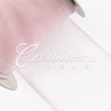 2 1/2" Wired Organza Ribbon - 10 Yards (Light Pink)