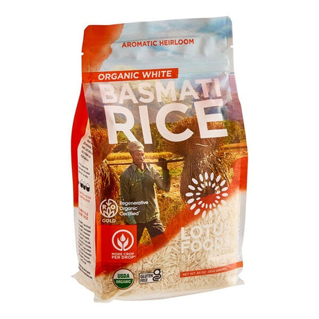 Lotus Foods Regenerative Organic Long Grain White Basmati Rice 30 oz. - 6/Case