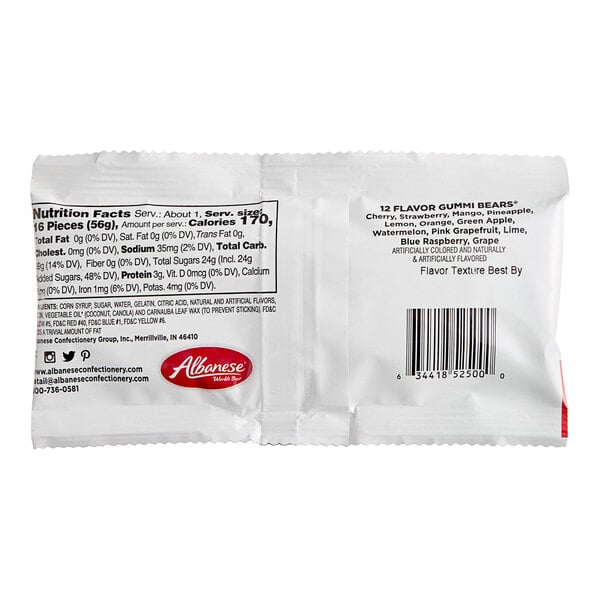 Albanese 12-Flavor Gummi Bears 2 oz. - 144/Case