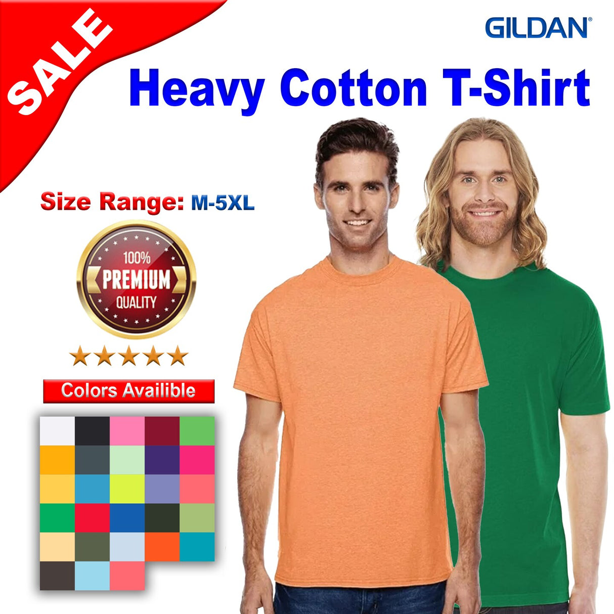 Gildan® Heavy Cotton Crewneck Short Sleeve T-Shirt