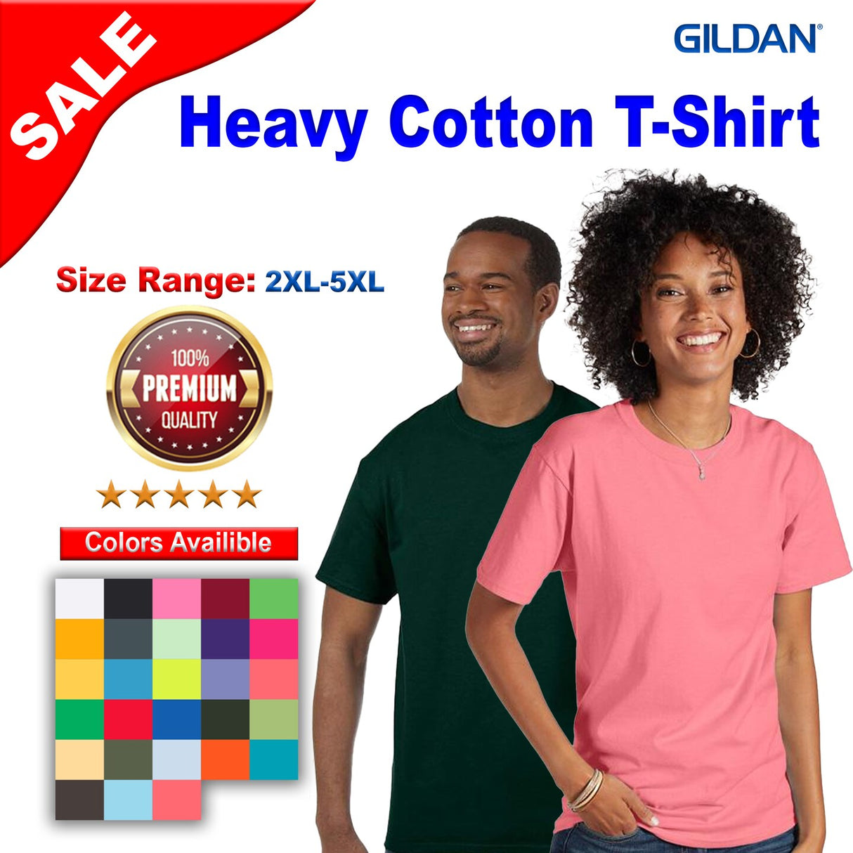Gildan® Heavy Cotton Crewneck Short Sleeve T-Shirt