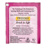 Twinings Pomegranate & Raspberry Herbal Tea Bags - 20/Box