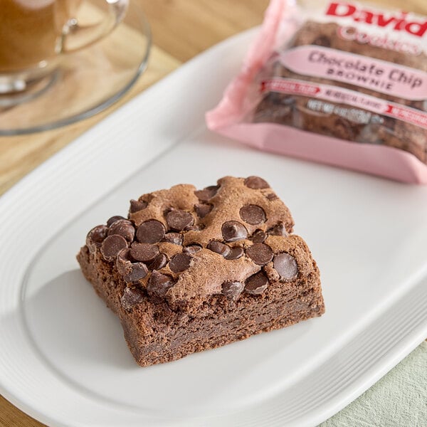 David's Cookies Individually Wrapped Chocolate Chip Brownie 4 oz. - 48/Case