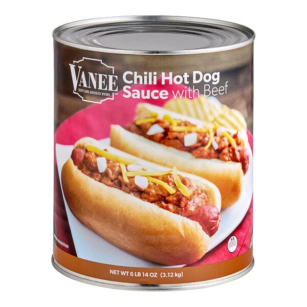 Vanee #10 Can Chili Hot Dog Sauce - 6/Case