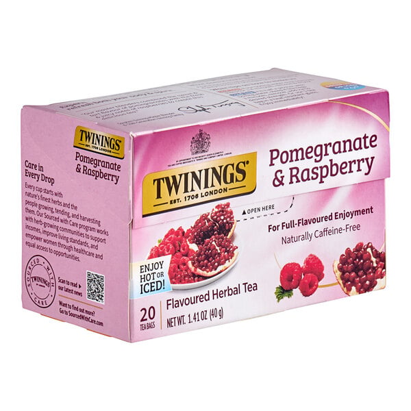 Twinings Pomegranate & Raspberry Herbal Tea Bags - 20/Box