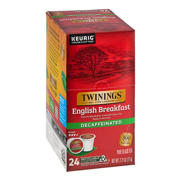 Twinings English Breakfast Decaffeinated Tea Single Serve Keurig® K-Cup® Pods - 96/Case
