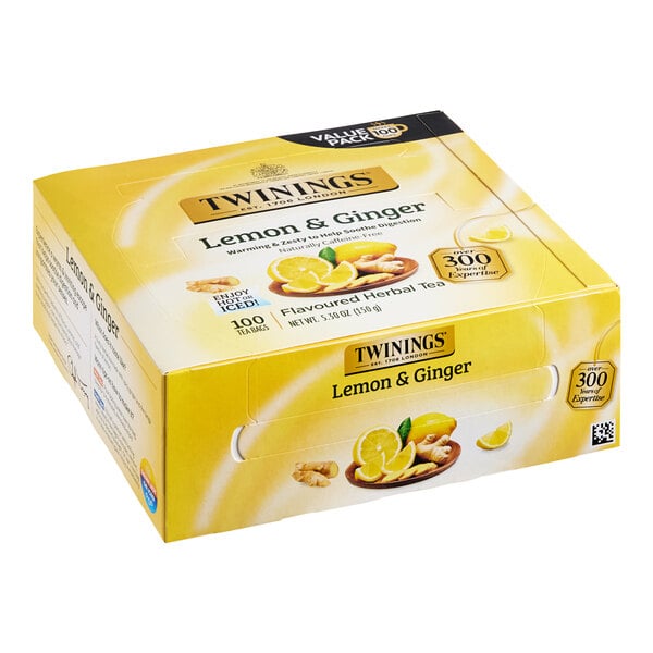 Twinings Lemon & Ginger Herbal Tea Bags - 400/Case