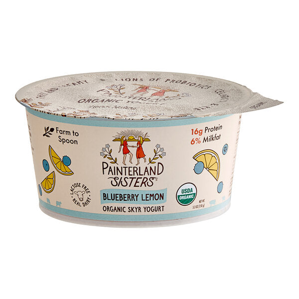 Painterland Sisters Blueberry Lemon Organic Skyr Yogurt Cup 5.3 oz. - 8/Pack