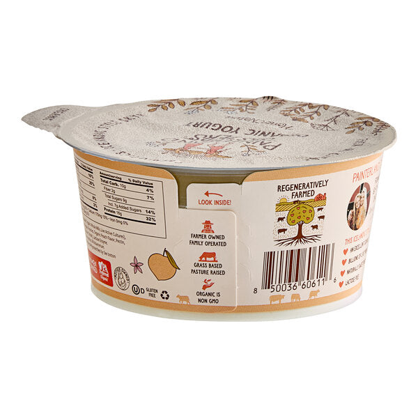 Painterland Sisters Savannah's Peach Organic Skyr Yogurt Cup 5.3 oz. - 8/Pack