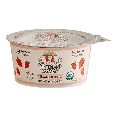 Painterland Sisters Strawberry Fields Organic Skyr Yogurt Cup 5.3 oz. - 8/Pack