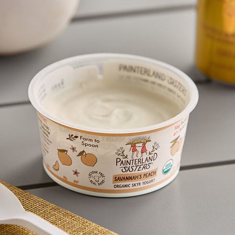 Painterland Sisters Savannah's Peach Organic Skyr Yogurt Cup 5.3 oz. - 8/Pack