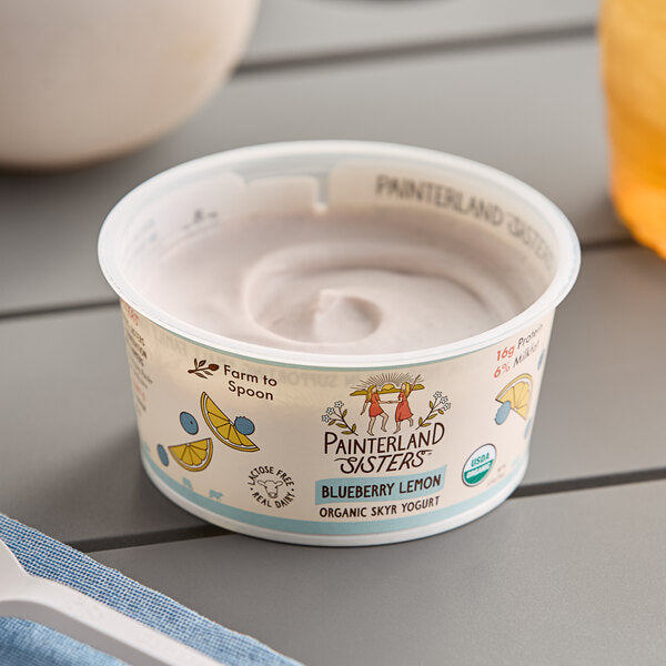 Painterland Sisters Blueberry Lemon Organic Skyr Yogurt Cup 5.3 oz. - 8/Pack
