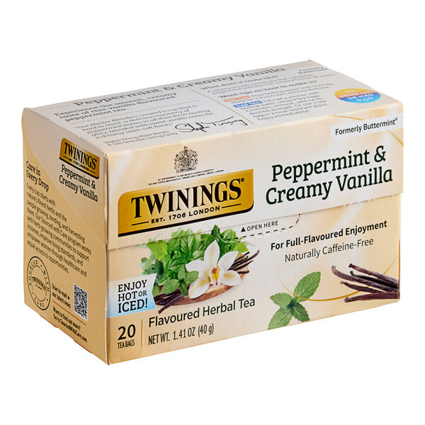 Twinings Peppermint and Creamy Vanilla Herbal Tea Bags - 20/Box