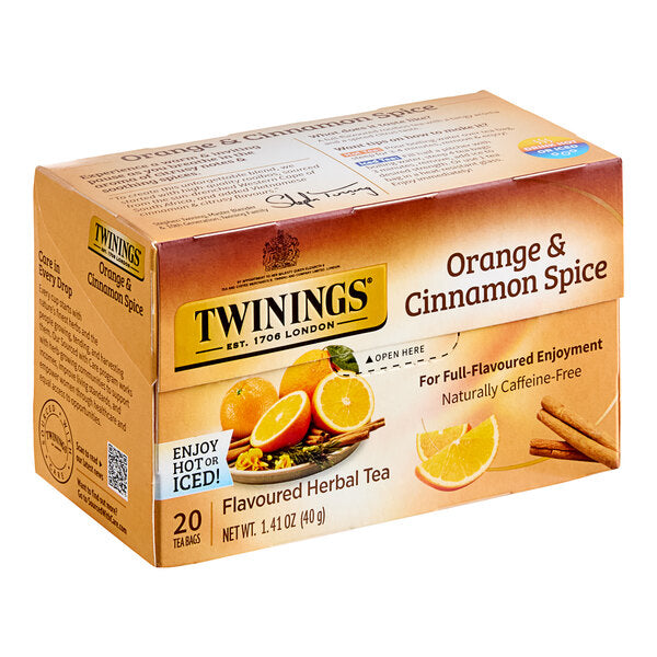 Twinings Orange & Cinnamon Spice Herbal Tea Bags - 20/Box