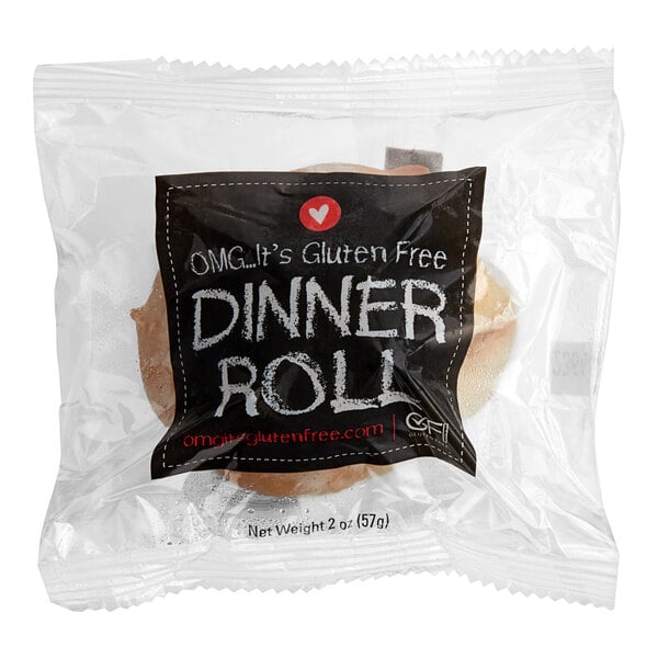 OMG...It's Gluten Free Individually Wrapped Gluten-Free White Dinner Rolls 2 oz. - 24/Pack