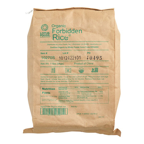 Lotus Foods Organic Medium Grain Forbidden Rice® 11 lb.