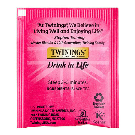 Twinings English Afternoon Tea Bags - 20/Box