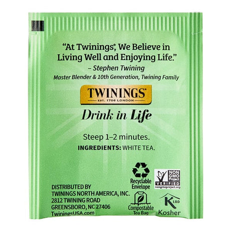 Twinings Pure White Tea Bags - 20/Box