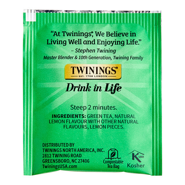 Twinings Green Tea with Lemon Tea Bags - 20/Box