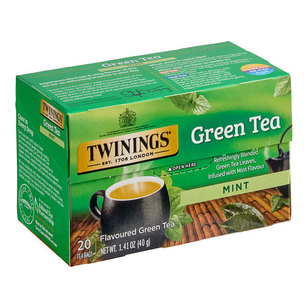 Twinings Green Tea with Mint Tea Bags - 20/Box