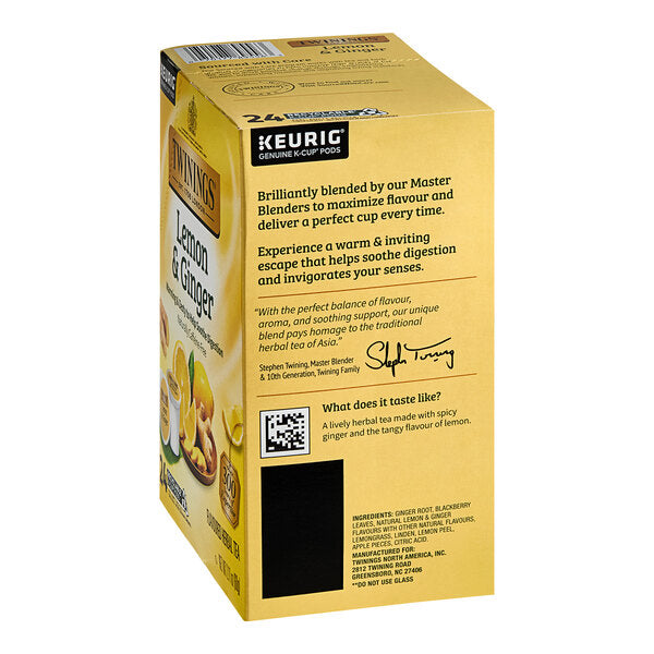 Twinings Lemon & Ginger Herbal Tea Single Serve Keurig® K-Cup® Pods - 24/Box
