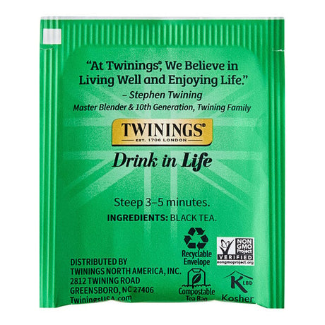 Twinings Irish Breakfast Tea Bags - 120/Case