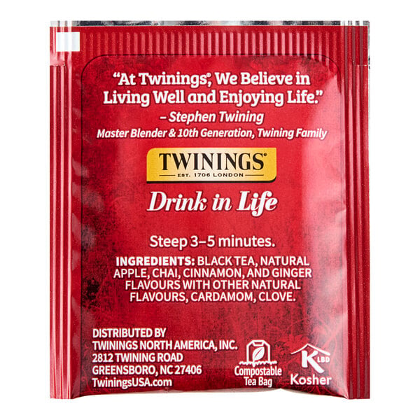 Twinings Spiced Apple Chai Tea Bags - 20/Box