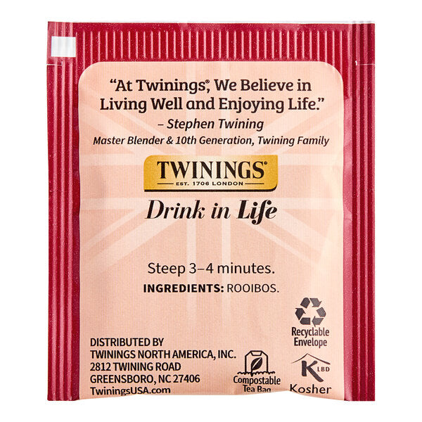 Twinings Pure Rooibos Herbal Tea Bags - 20/Box